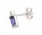 Art deco emerald cut blue sapphire and square baguette diamond earrings angle