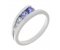 Modern kick out round blue sapphire, aqua, topaz, diamond crossover ring main image