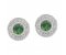 Classic round emerald and diamond halo earrings main image