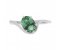 Modern oval emerald crossover solitaire ring top view