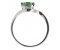 Modern oval emerald crossover solitaire ring side view