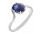 Modern oval blue sapphire crossover solitaire ring main image