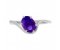 Modern oval tanzanite crossover solitaire ring top view