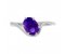 Modern oval tanzanite crossover solitaire ring top view