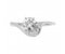 Modern oval cut diamond crossover solitaire engagement ring top view