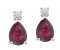 Classic pear shape ruby and round diamond drop earrings main image