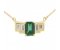 Art deco wing emerald cut emerald and baguette diamond pendant main image