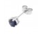 Classic round blue sapphire solitaire stud earrings side view