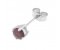 Classic round ruby solitaire stud earrings side view