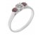Vienna round brilliant cut diamond and ruby trilogy ring main image