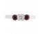 Vienna round brilliant cut diamond and ruby trilogy ring top view