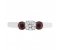 Vienna round brilliant cut diamond and ruby trilogy ring top view