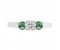 Vienna round brilliant cut diamond and emerald trilogy ring top view