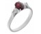 Olivia oval shape ruby and pear cut diamond trilogy ring main image