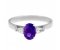 Olivia oval shape tanzanite and pear cut diamond trilogy ring top view