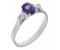 Olivia oval shape amethyst and pear cut diamond trilogy ring main image