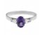 Olivia oval shape amethyst and pear cut diamond trilogy ring top view