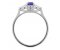 Olivia oval shape amethyst and pear cut diamond trilogy ring side view