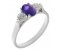 Olivia oval shape tanzanite and round brilliant cut diamond trilogy ring main image