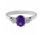 Olivia oval shape tanzanite and round brilliant cut diamond trilogy ring top view