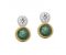 Round rubover set emerald and diamond drop earrings main image