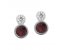 Round rubover set ruby and diamond drop earrings main image