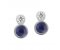 Round rubover set blue sapphire and diamond drop earrings main image