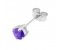 Classic round tanzanite solitaire stud earrings side view