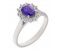 Crystal oval tanzanite and diamond halo cluster ring main image