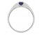 Maya modern round blue sapphire solitaire ring side view