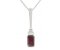 Art deco emerald cut ruby and square baguette diamond pendant main image