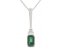 Art deco emerald cut emerald and square baguette diamond pendant main image