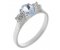 Rosaline oval shape aquamarine and round brilliant cut diamond trilogy ring main image