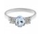 Rosaline oval shape aquamarine and round brilliant cut diamond trilogy ring top view