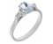 Olivia oval shape aquamarine and pear cut diamond trilogy ring main image