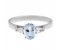 Olivia oval shape aquamarine and pear cut diamond trilogy ring top view