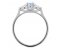Olivia oval shape aquamarine and pear cut diamond trilogy ring side view