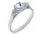 Olivia oval shape aquamarine and round brilliant cut diamond trilogy ring main image