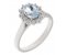 Crystal oval aquamarine and diamond halo cluster ring main image