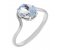 Modern oval aquamarine crossover solitaire ring main image