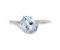 Modern oval aquamarine crossover solitaire ring top view