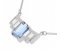 Art deco wing emerald cut aquamarine and baguette diamond pendant side view