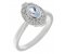 Art deco fan style oval shape aquamarine and diamond halo cluster ring main image