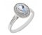 Classic rubover set oval shape aquamarine with round diamond halo ring main image