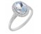 Classic claw set oval aquamarine with round diamond halo ring main image
