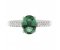 Bella classic oval emerald ring with round diamond set shoulders top view