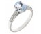 Bella classic oval aquamarine ring with round diamond set shoulders main image