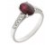 Bella classic oval ruby ring with round diamond set shoulders main image