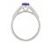 Bella classic oval tanzanite ring with round diamond set shoulders side view