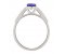 Bella classic oval tanzanite ring with round diamond set shoulders side view